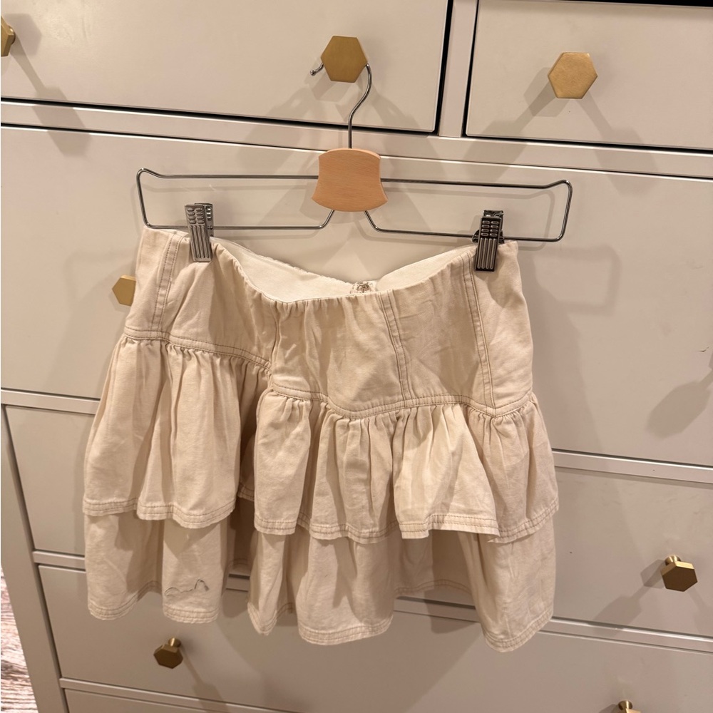 Cream Tiered Women's Skirt